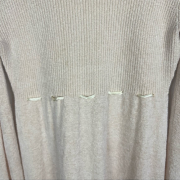 MODA INTL Y2K Babydoll Soft Chenille Scoop Neck Sweater Top Cream M Coquette - Picture 7 of 9